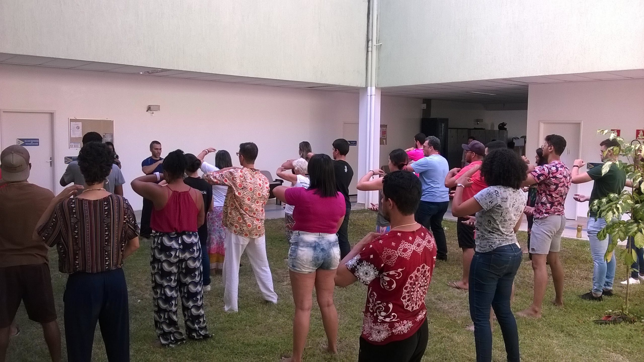 Aula de taichi no II CongrePICS, reunindo ativistas, usuários do SUS, professores e pesquisadores das PICS/Novembro de 2018/ Crédito: ObservaPICS