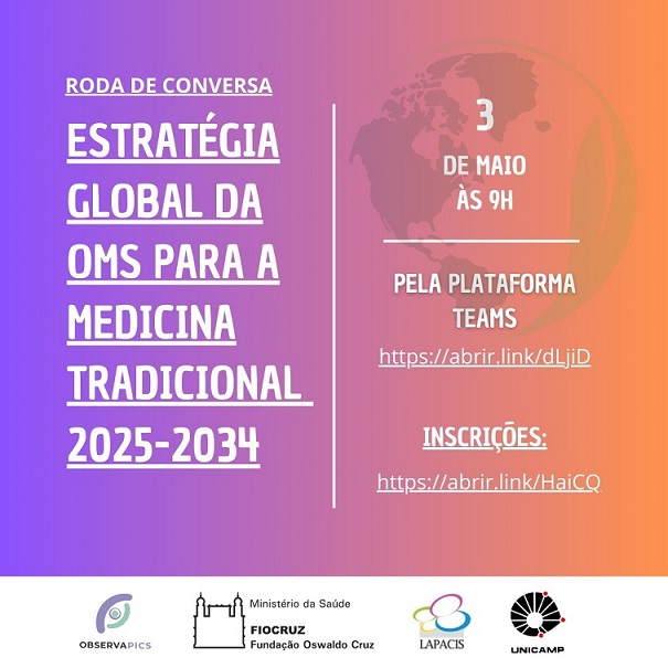 ObservaPICS convida a colaborar com as estratégias da OMS para as Medicinas Tradicionais, Integrativas e Complementares em Saúde