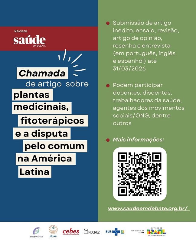 Revista lança chamada para edição especial sobre plantas medicinais e fitoterapia